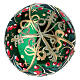Pallina Natale verde agrifoglio 100 mm vetro soffiato dipinto a mano s4