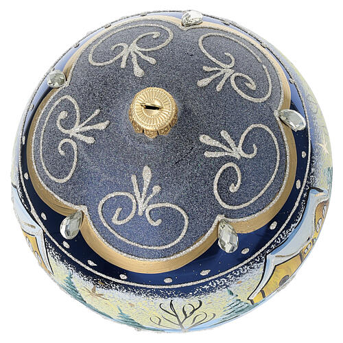 Bola azul paisagem pintada vidro soprado 150 mm 6