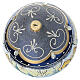 Blue painted landscape blown glass Christmas bauble 150 mm s5