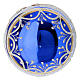 Bola de Navidad paisaje fondo azul lúcido 100 mm vidrio soplado s10