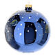 Boule de Noël Père Noël en découpage bleu brillant 150 mm verre soufflé s4
