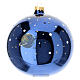 Pallina di Natale Babbo Natale decoupage blu lucido 150 mm vetro soffiato s3