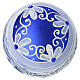 Blue Christmas ball with nighttime snowy landscape, blown glass, 6 in s5