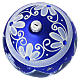 Boule bleue paysage enneigé nocturne verre soufflé 150 mm s6