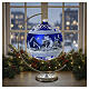 Boule bleue paysage enneigé nocturne verre soufflé 150 mm s2