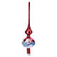 Red Christmas tree topper with Santa Claus on a winter landscape, blown glass, 14 in s3