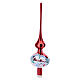 Puntale albero rosso paesaggio Babbo Natale vetro soffiato 36 cm s1
