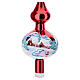 Red tree topper Santa Claus landscape blown glass 36 cm s2