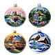 Set 4 bolas de Navidad de vidrio soplado 4 estaciones decoración a mano 100 mm s1