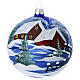 Set 4 bolas de Navidad de vidrio soplado 4 estaciones decoración a mano 100 mm s5