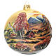 Bola de Natal paisagem outonal vidro soprado 150 mm pintada s1
