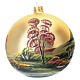 Bola de Natal paisagem outonal vidro soprado 150 mm pintada s4