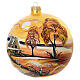 Blown glass ball, painted autumn landscape, 6 in s2