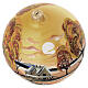 Boule peinte verre soufflé paysage automnal 150 mm s6