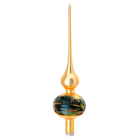 Punta de Navidad paisaje otoñal vidrio soplado 36 cm