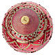 Light red Christmas ball with glitter decoration, 6 in, blown glass s3