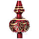 Blown glass Christmas tree topper bright red gold rhinestones 36 cm s2