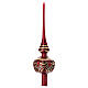 Blown glass Christmas tree topper bright red gold rhinestones 36 cm s3