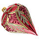 Pallina di Natale rossa decori oro goccia vetro soffiato 80 mm s3