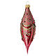 Set 3 bolas gota vidrio soplado rojo lúcido motivos oro 13 cm s2