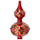 Puntale rosso oro per albero Natale vetro soffiato h 36 cm s2