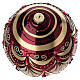 Red Christmas ball with gold glitter decorations, blown glass, 6 in s3