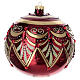 Bola de Navidad roja motivos oro purpurina vidrio soplado 150 mm s1