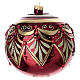 Boule de Noël rouge décorée d'or et de paillettes en verre soufflé 150 mm s2