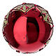 Shiny red Christmas ball with gold glitter decoration, 4 in, blown glass s4