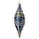 Set 3 bolas gota azul vidrio soplado decoradas 14 cm s3