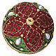 Bola navideña decorada a mano verde rojo 100 mm vidrio soplado s3