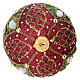 Pallina uovo decorata a mano verde rossa vetro soffiato 120x80 mm s3