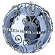 Hand-decorated silver frost ball with rhinestones, 3 in, blown glass s5