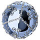 Bola de Navidad azul espejo vidrio soplado motivos plata strass s3