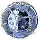 Bola de Navidad azul espejo vidrio soplado motivos plata strass s4