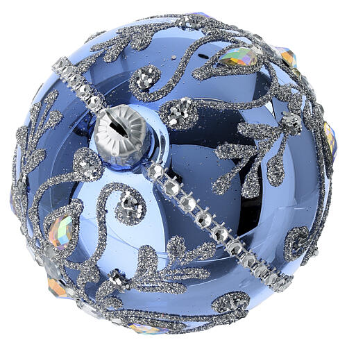Bola gota azul espejo cuentas strass vidrio soplado 12x8 cm 3