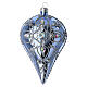 Bola gota azul espejo cuentas strass vidrio soplado 12x8 cm s1