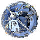Blue teardrop ornament mirror rhinestones blown glass 12x8 cm s3