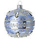 Bola de Navidad azul opaco vidrio soplado 80 mm decoraciones y piedras plata s1