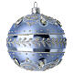 Bola de Navidad azul opaco 100 mm vidrio soplado purpurina plata s2