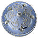 Bola de Navidad azul opaco 100 mm vidrio soplado purpurina plata s3