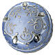 Bola de Navidad azul opaco 100 mm vidrio soplado purpurina plata s4