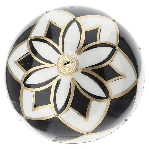 Pallina Natale decoro stile circo multicolor vetro soffiato 150 mm 3