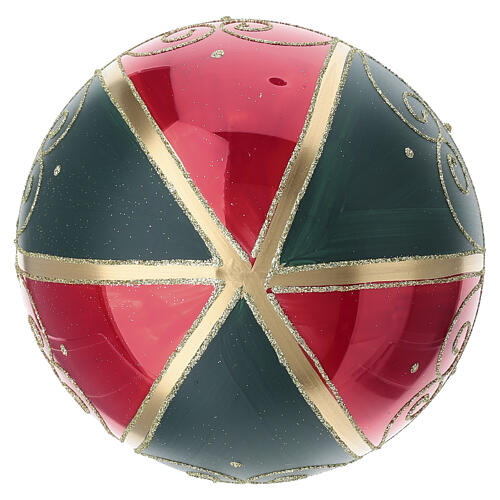 Pallina Natale decoro stile circo multicolor vetro soffiato 150 mm 4