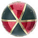 Pallina Natale decoro stile circo multicolor vetro soffiato 150 mm s4