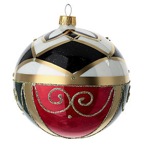 Bola de Navidad 100 mm vidrio soplado verde rojo ajedrez
