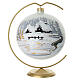 Boule scène enneigée peinture or 24 carats verre soufflé 150 mm avec crochet s1