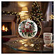 Christmas ball with Santa Claus and flowers, gold details, blown glass with hook, 6 in s2