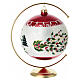 Luxury blown glass Christmas ball with Santa Claus, 6 in, 24 carat gold painting s5