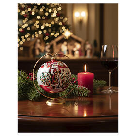 Boule Père Noël verre soufflé coffret luxe 150 mm peinture or 24 carats